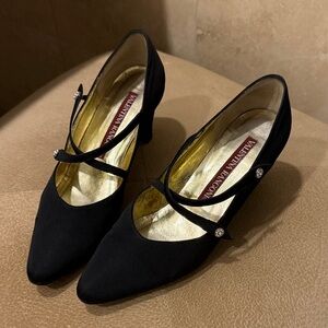 dress black 2 inch heels. made in italy